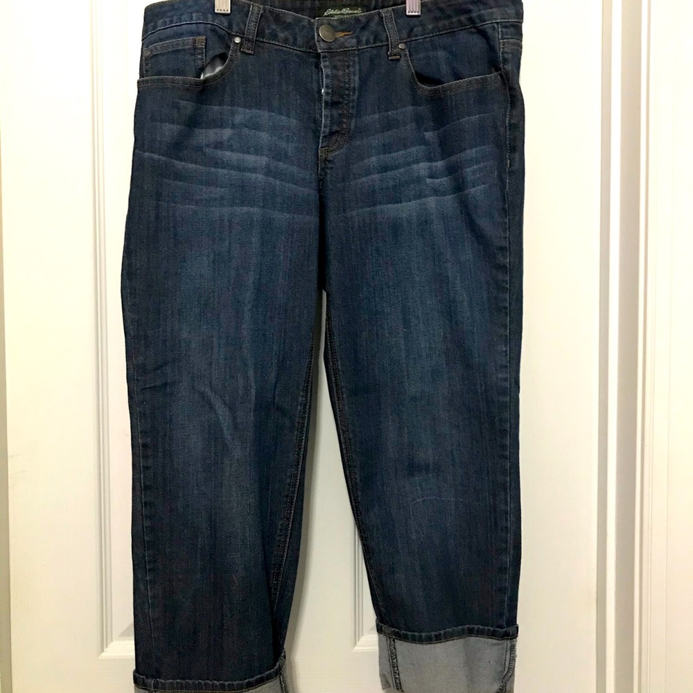 Eddie Bauer cotton/spandex button fly jeans. Size 10/30